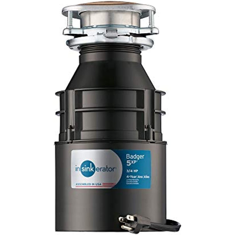 InSinkErator Garbage Disposal with Cord, Badger 5XP, 3/4 HP Continuous Feed
