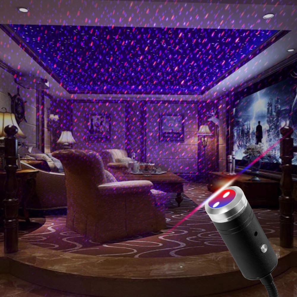 USB Star Light Sound Activated, 3 Colors + 9 Functional Modes, Aevdor Blue