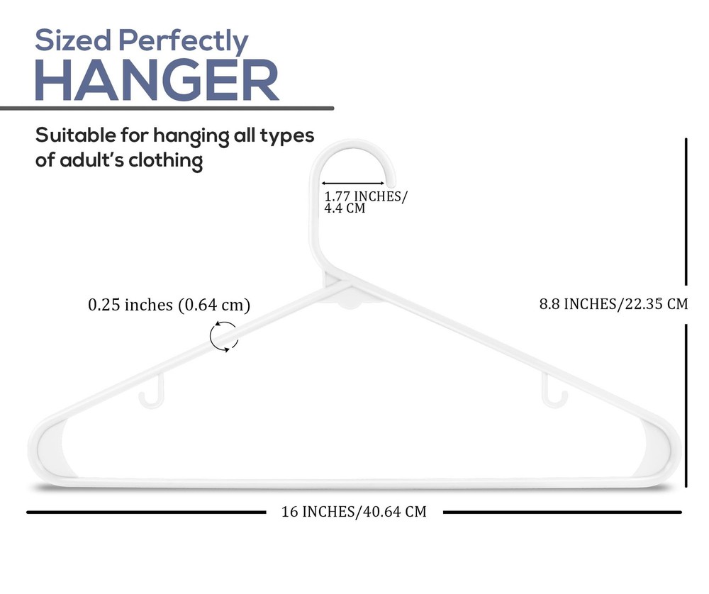 Utopia Home Plastic Hangers 20 Pack - Clothes Hanger with Hooks - Durable