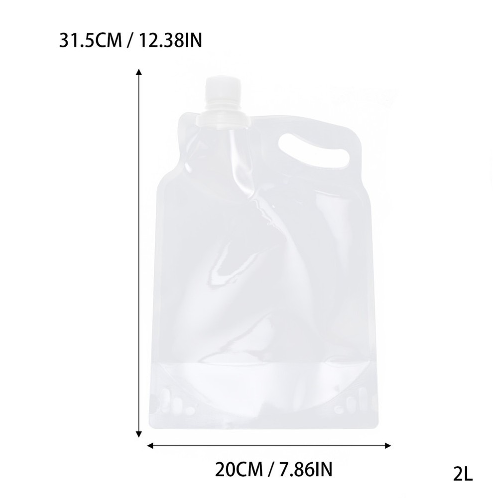 3pcs 2L Water Pouch Portable Foldable Water Bag Container Jug