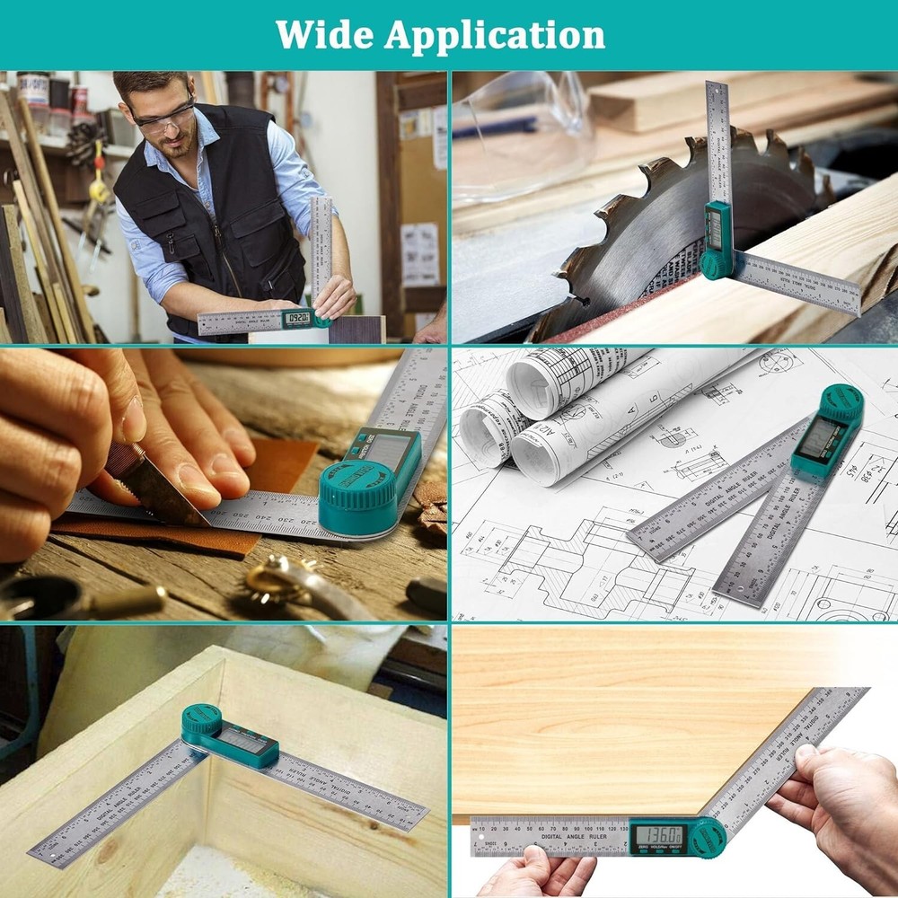 Accurate Angle & Measurement Tool - Digital Protractor with 2 Included Batteries