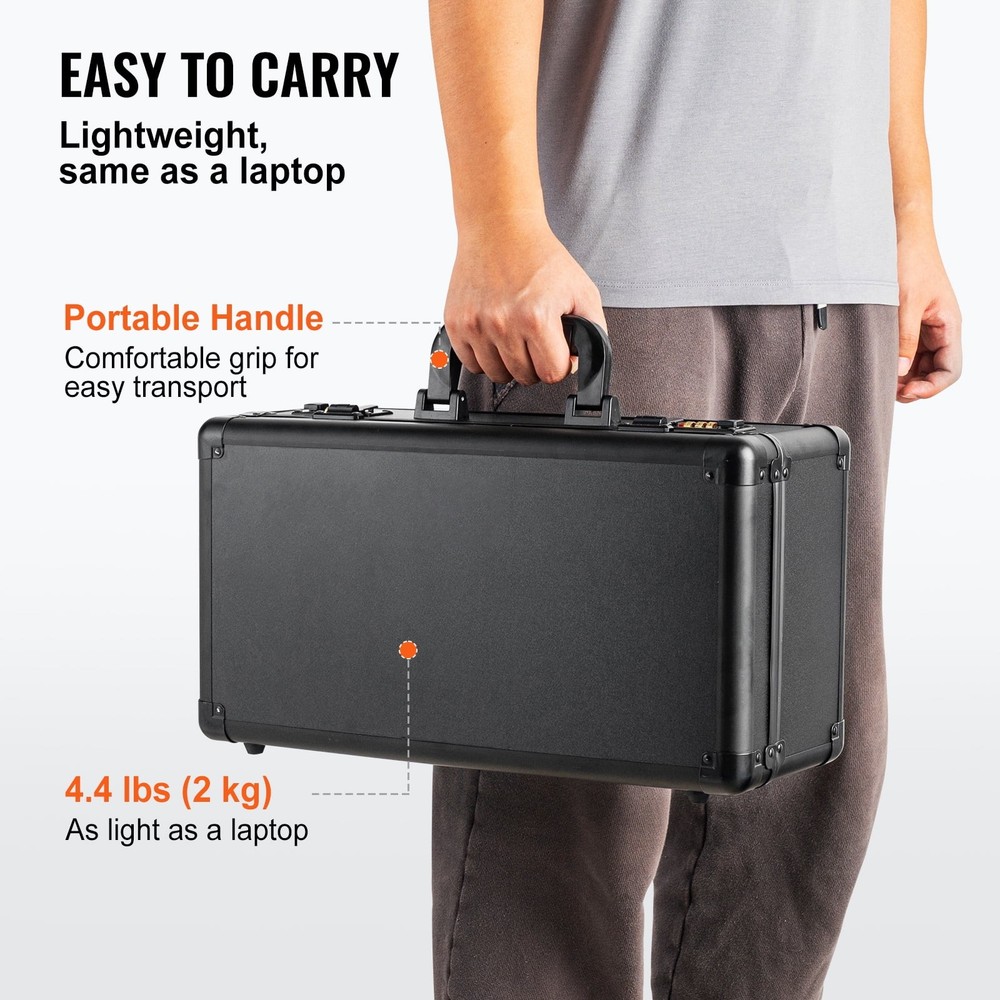 Collector's Card Storage Box W/ 4 Compartments Secure Coded Lock & Adjustable