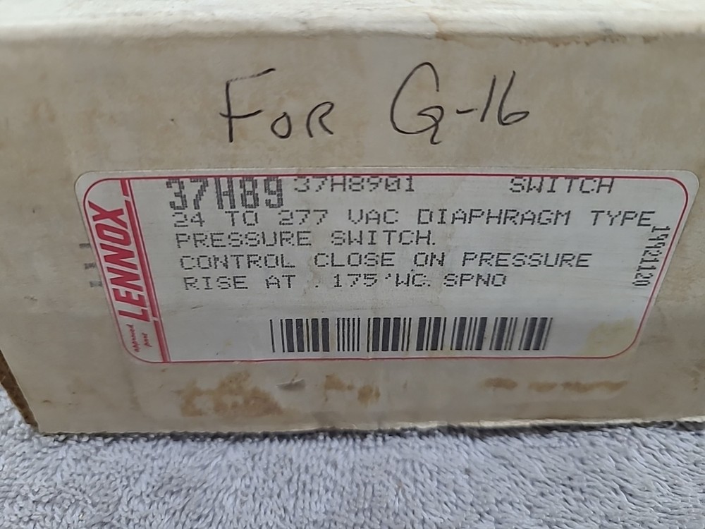 Lennox 37H89 Pressure Switch