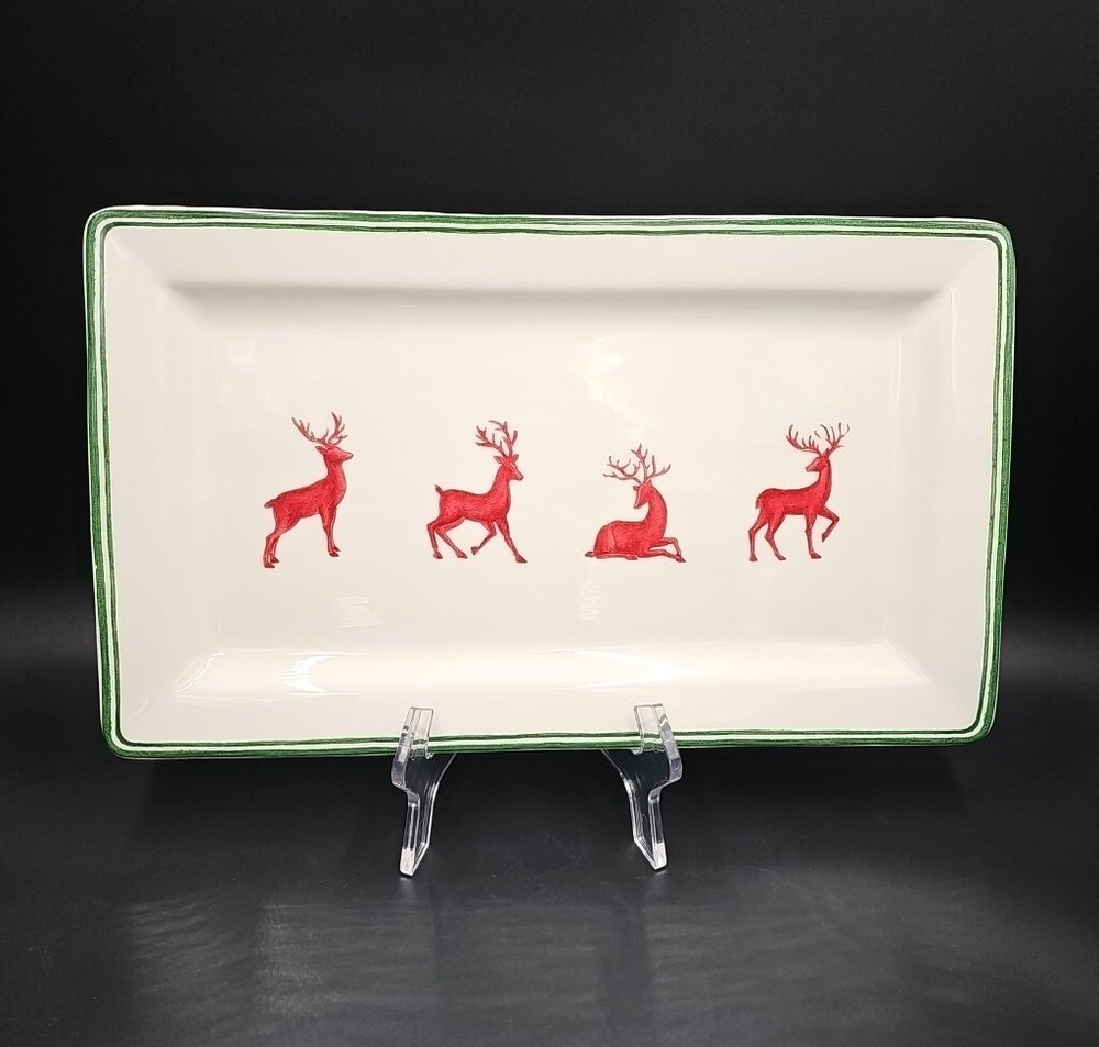 Williams Sonoma WINTER STAG 17" Rectangular Serving Platter EXC smflaw