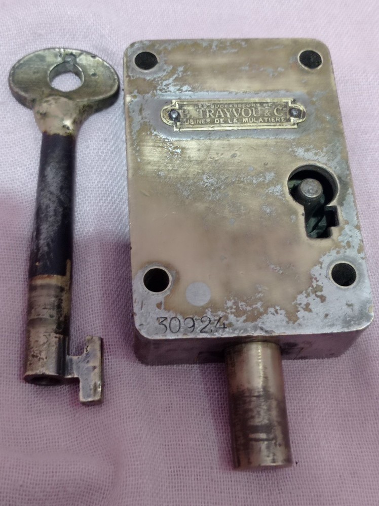 Vintage Antique Lock With Key