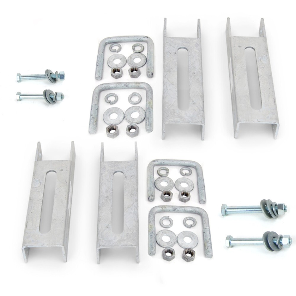 (4) 8 inch Galvanized Vertical Bunk Bracket Kit 2 x 3 Boat Trailer Cross Members