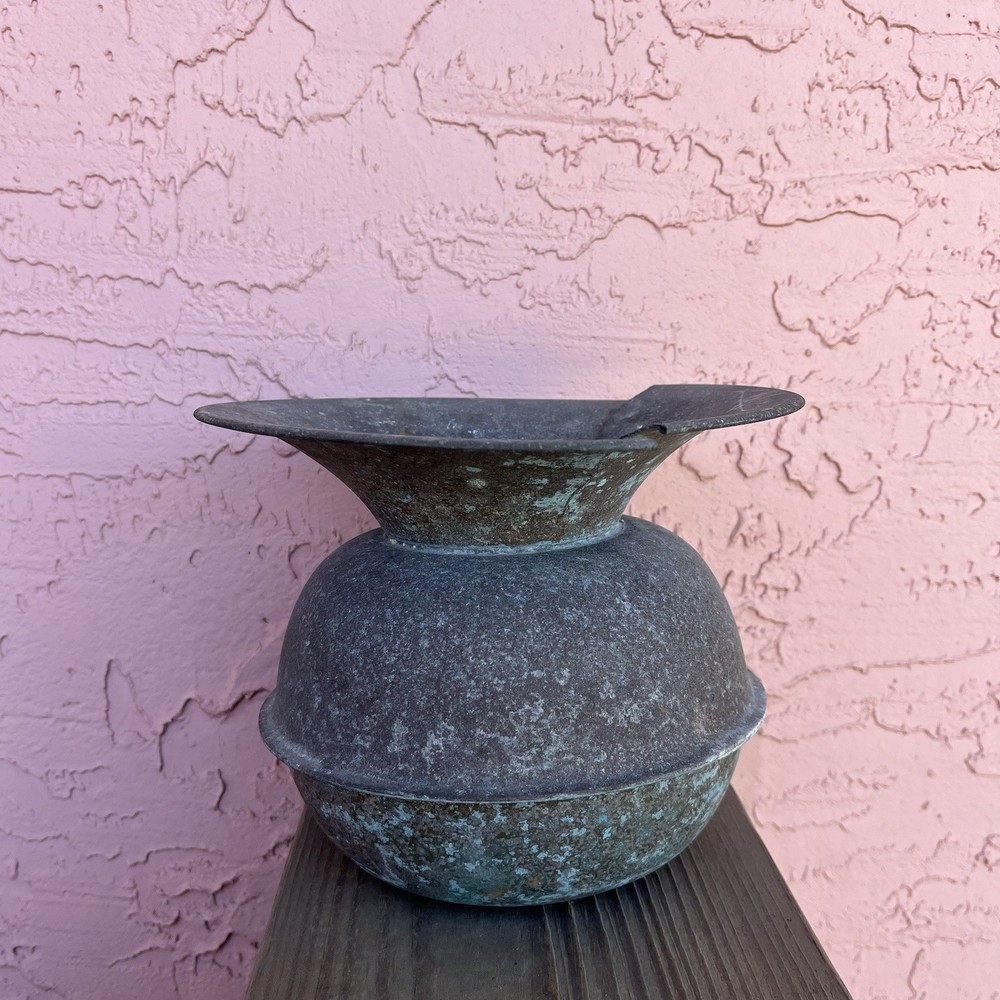 Vintage Copper Spittoon Aged Patina Distressed