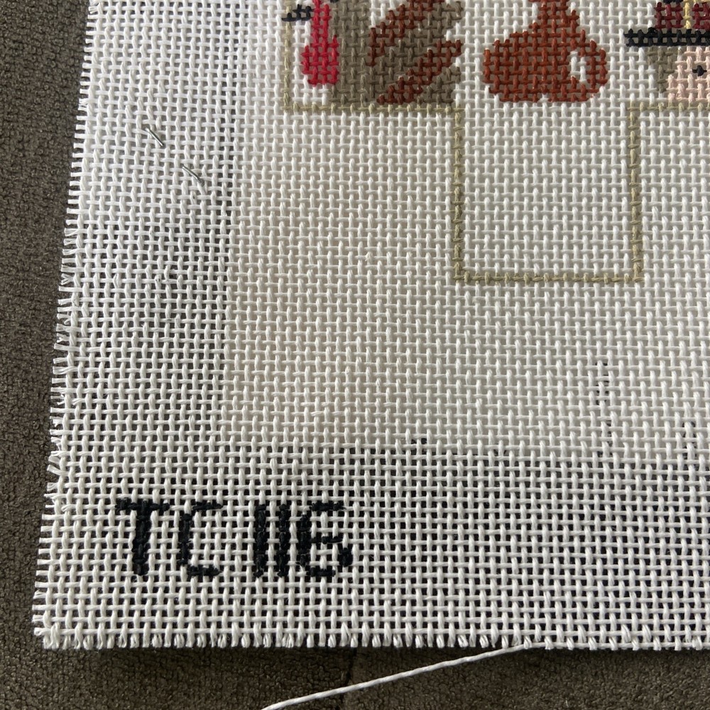 Kathy Schenkel Tiny Cube Thanksgiving Fall Needlepoint Canvas TC116