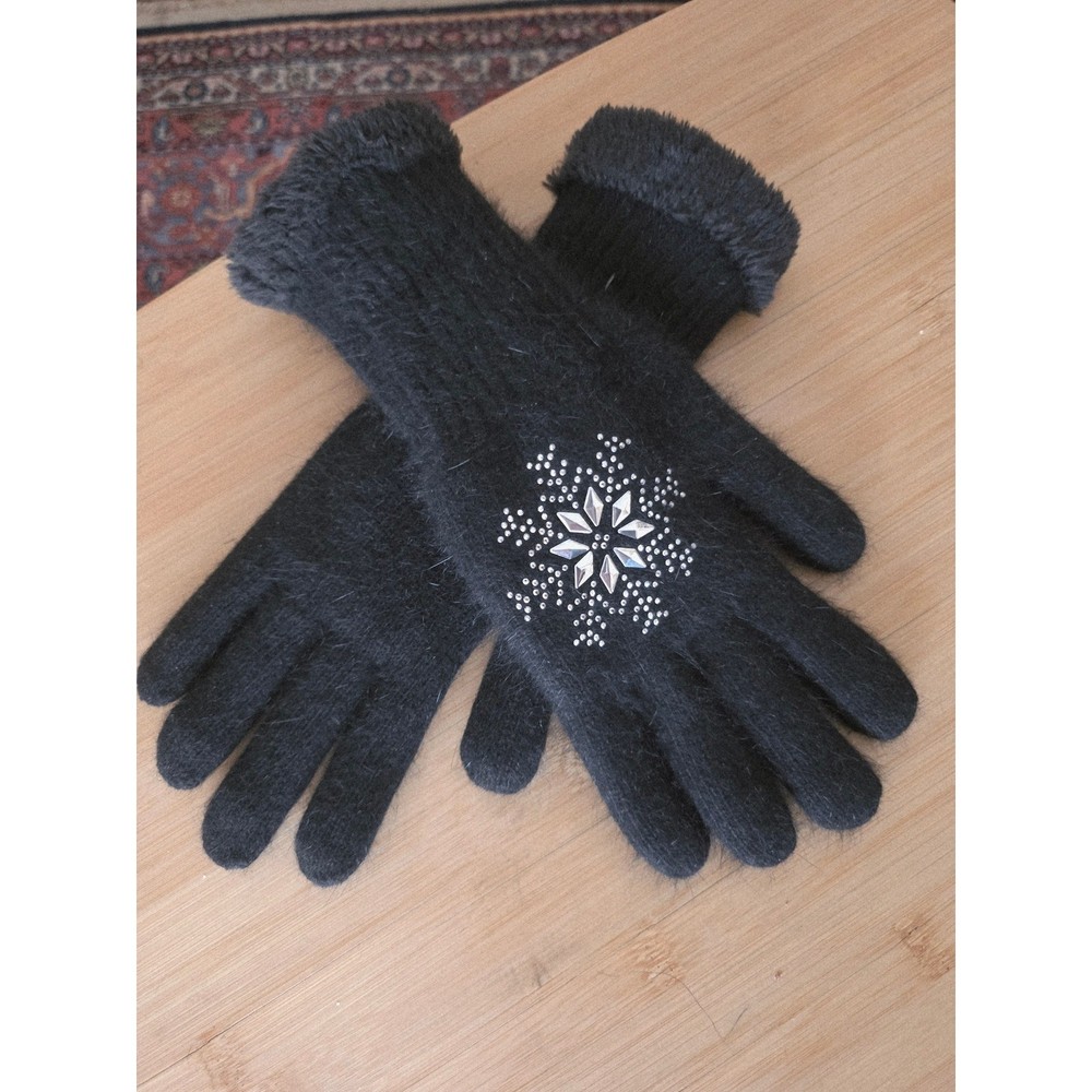 New warm plush lined encrusted gloves