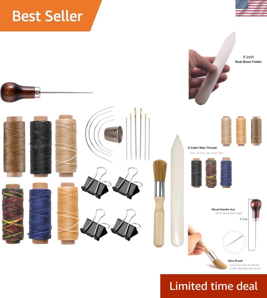 Bookbinding Kit - Bookbinding Supplies, Hand Book Binding Starter Tools Set w...