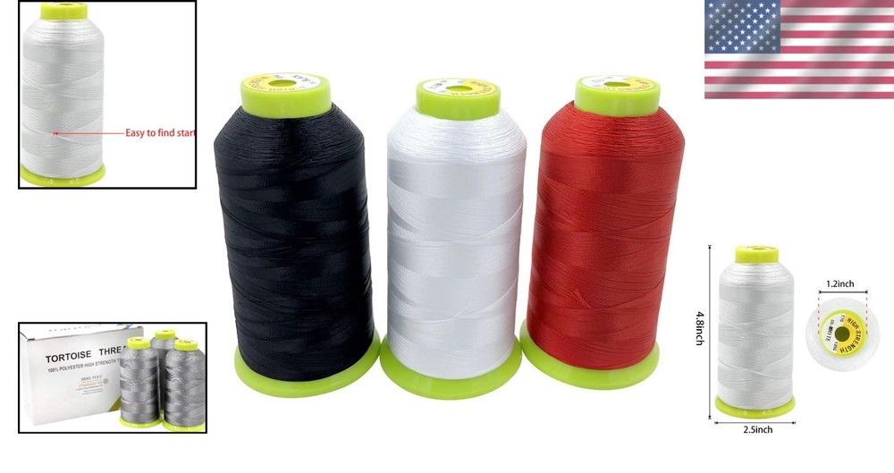 Heavy Duty Polyester Thread 6000Yd UV Resistant Strong for Upholstery Leather