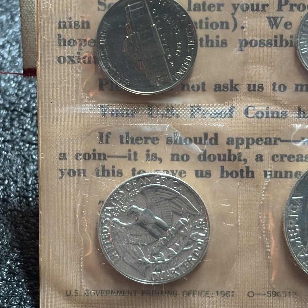 1961 Proof Set 90% Silver W/ Franklin Half