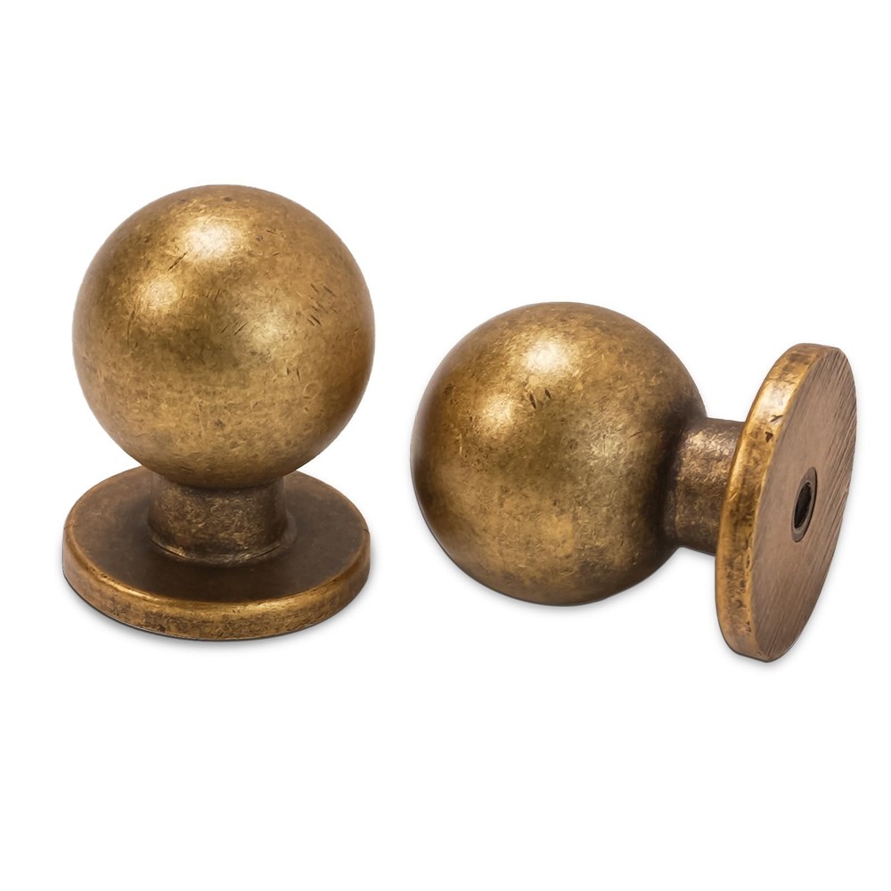 10 Pack Antique Brass Cabinet Handles and Knobs - Vintage Drawer Knobs, Kitch...