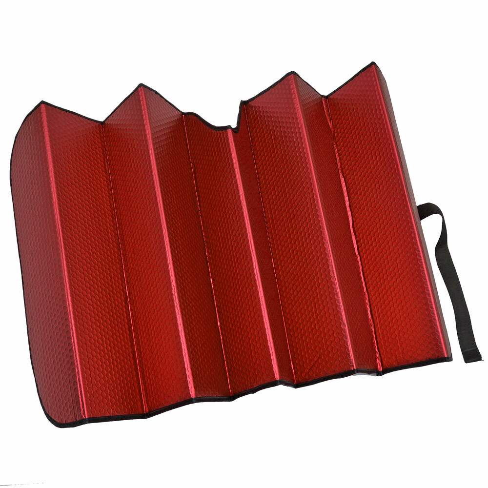 Reflective Red Fold-able Car Sun Shade Auto Windshield Front Window UV Protect