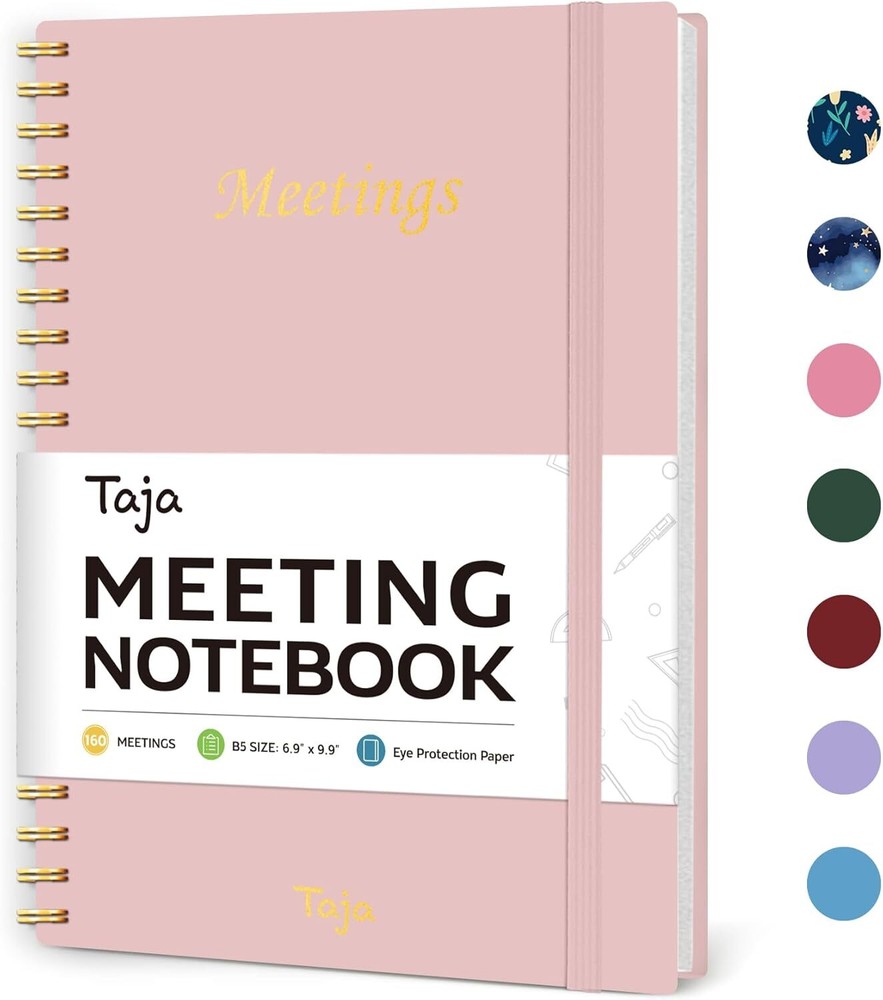 Meeting Notebook For Work Organization - Planner With c. Pink