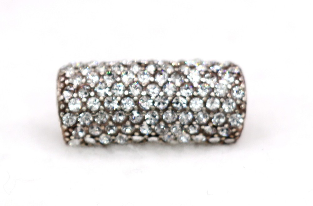 Brighton Glitter Long Crystal Bead Charm Silver Plated