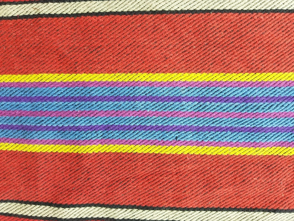Vintage Handwoven Geometric Pattern Table Runner 162x24 inches