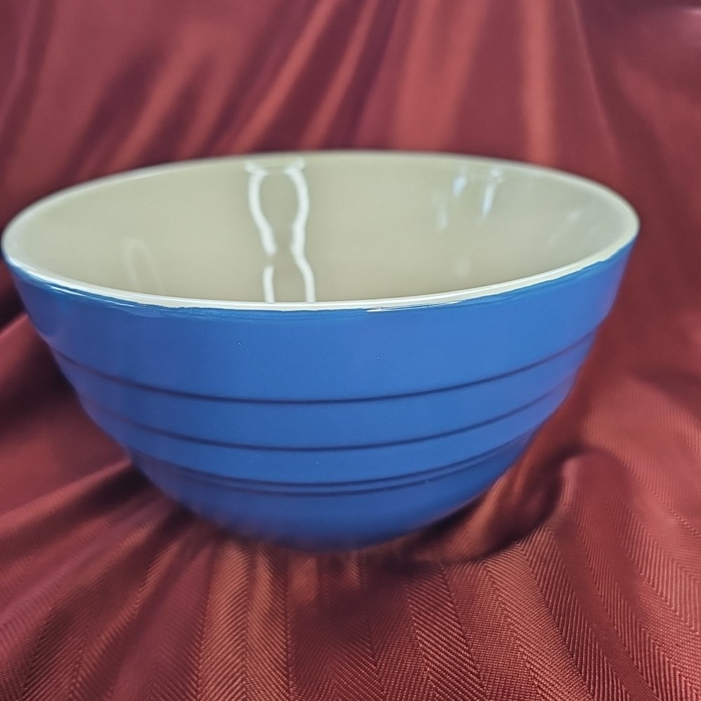 Denmark Tools for Cooks 1.5 Qt Stoneware Mixing/serving Bowl, Blue & White