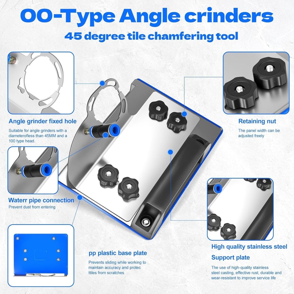 45 Degree Tile Chamfering Tool, Angle Grinder Stand for 45° Tile Cutting, Tile C
