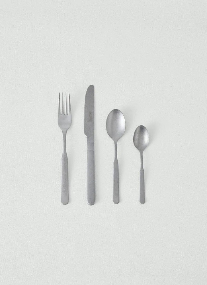 Osteria Stonewashed Cutlery Set 4 Piece Set Silver