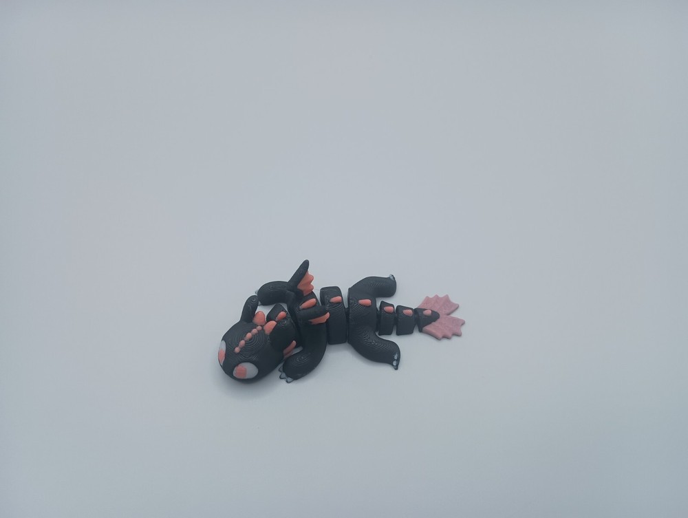3D Printed Jiggle Pet Black Dragon