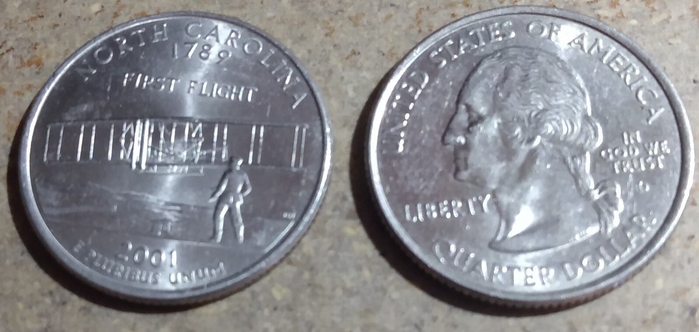 2001 D & P North Carolina State Quarters