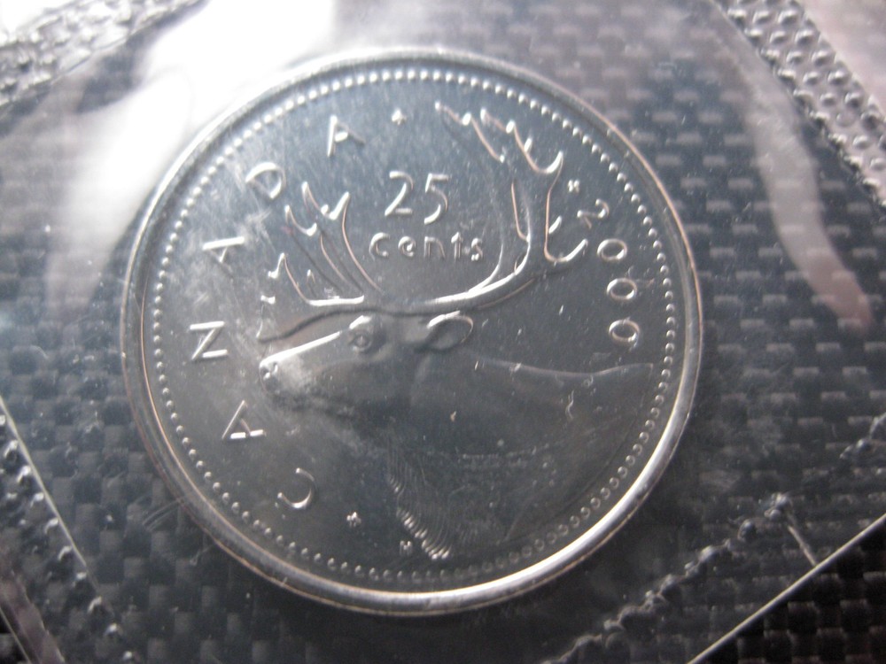 2000 "W" Canadian Prooflike Quarter ($0.25)