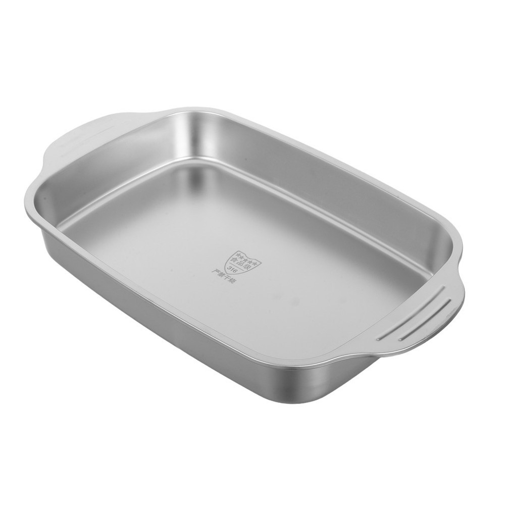 Stainless Steel Roasting Pan: 316L Rectangular Baking Tray - Broiler Pan for