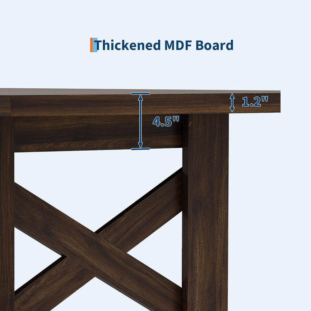 Rustic Gray Farmhouse Dining Table for 6-8, Sturdy 70.87" Rectangle