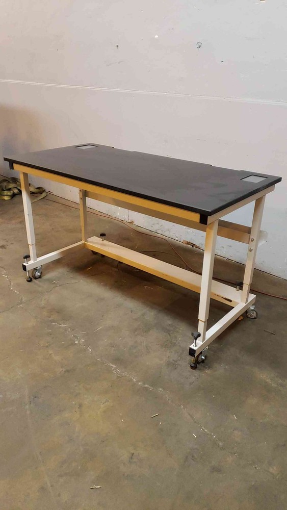 5' Rolling Lab Table Desk Epoxy Top (SKU: 3458AA)(3458AA)