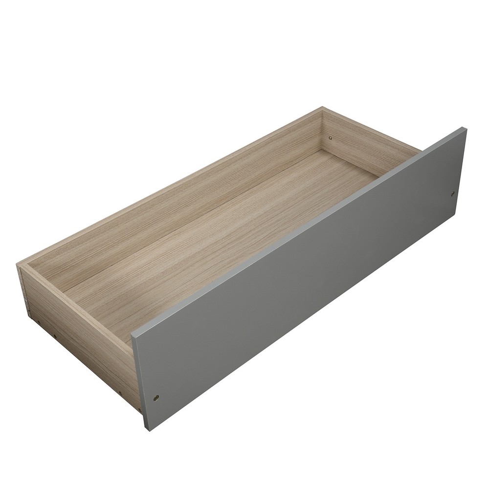 Twin size Platform Bed with Two Drawers Gray
