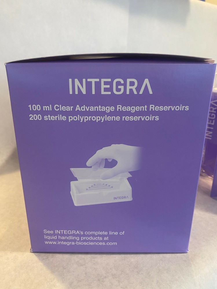 INTEGRA 100 ml Polypropylene Multichannel Reagent Reservoir Base + 200 Inserts