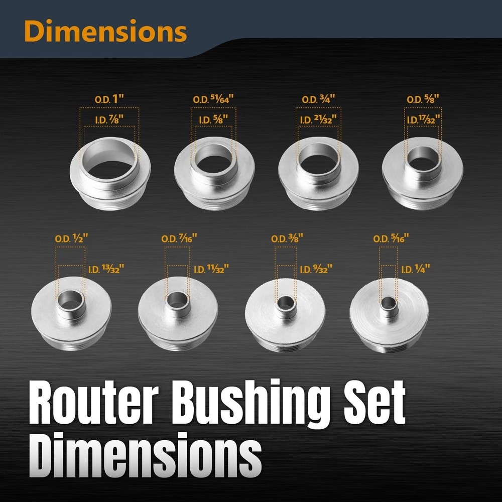 10 Piece Router Guide Set - Organized Storage for Woodworking Projects