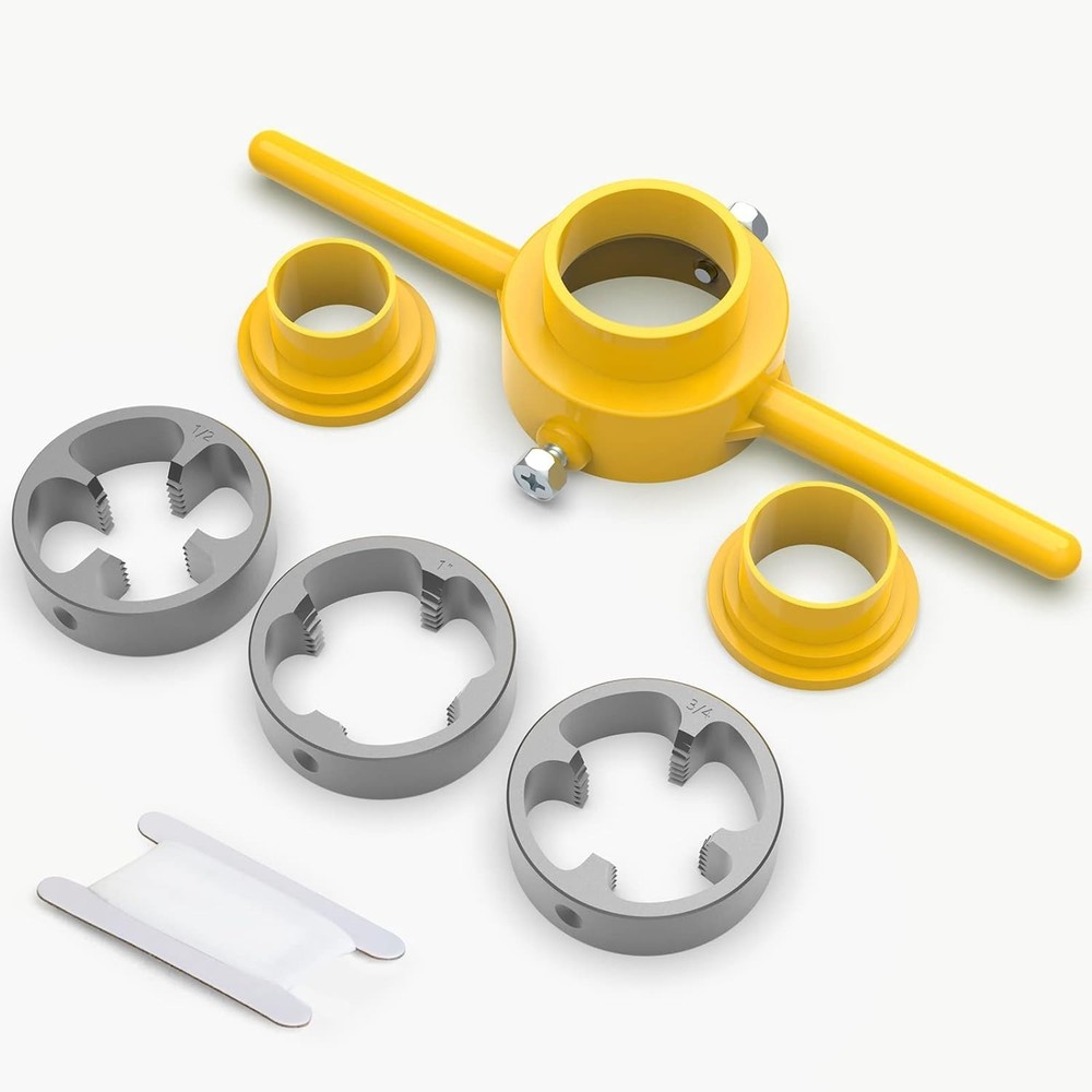 PVC Thread Maker Tool, NPT Die Set, Pipe Threader Plumbing Tool, with 3 Dies,...