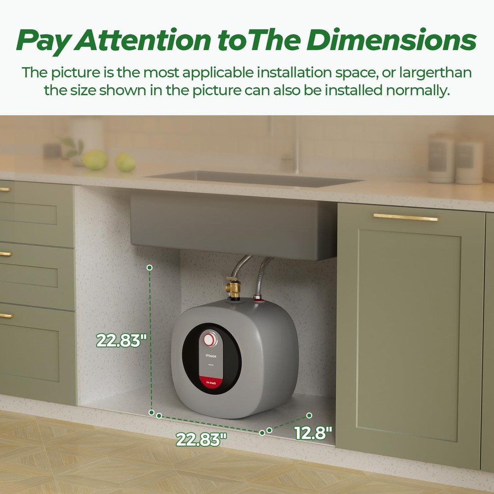 FOGATTI 4 Gal Electric Mini Tank Water Heater Instant Hot Boiler Compact 110V