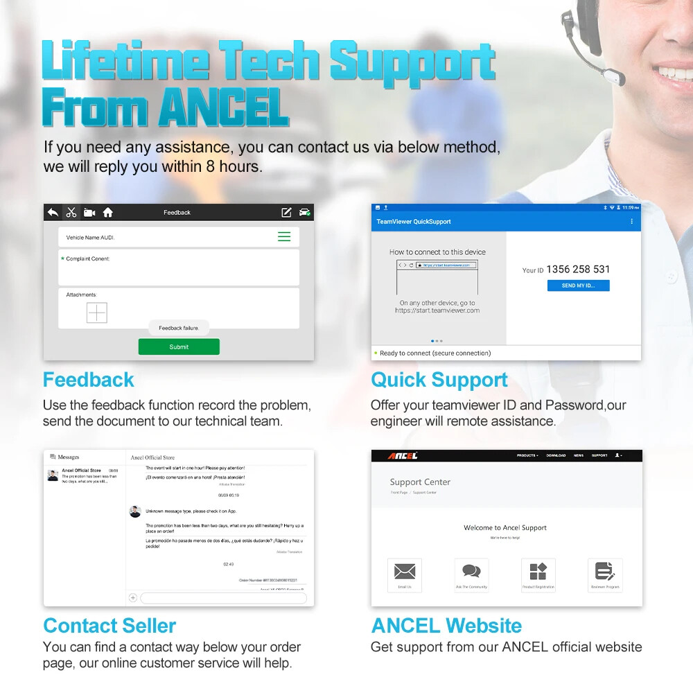 ANCEL X7 Full System Bidirectional OBD2 Scanner Car Diagnostic Tool ECU Coding