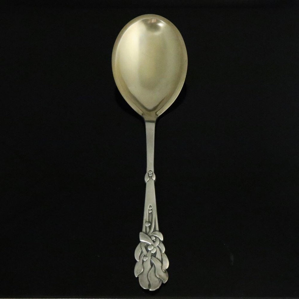 Heimbürger Silver Serving Spoon, Large 111AV - Mistletoe / Mistelten