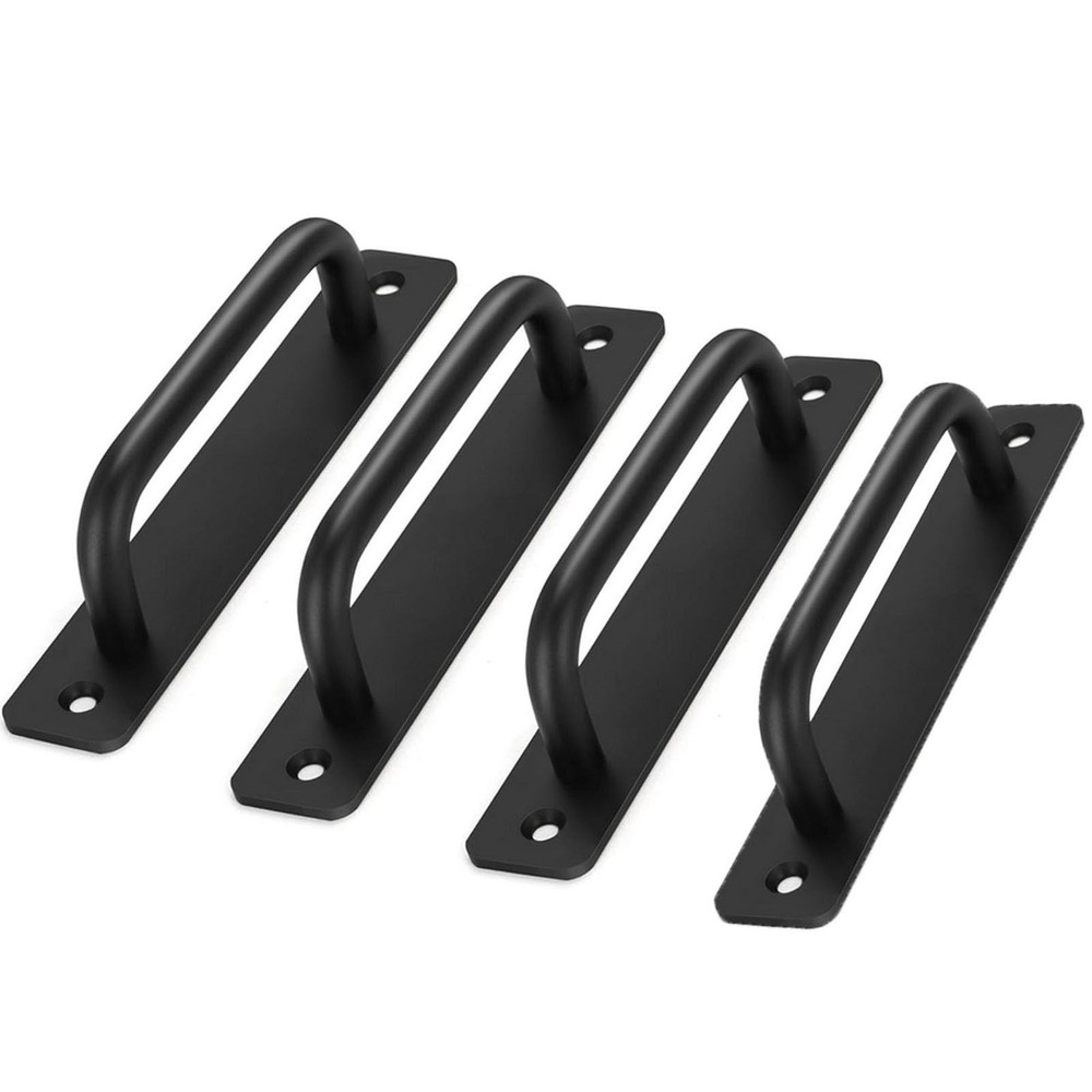 Metal Heavy Duty Barn Door Handle Flush Long Base Handle Pulls for Gate Shed ...