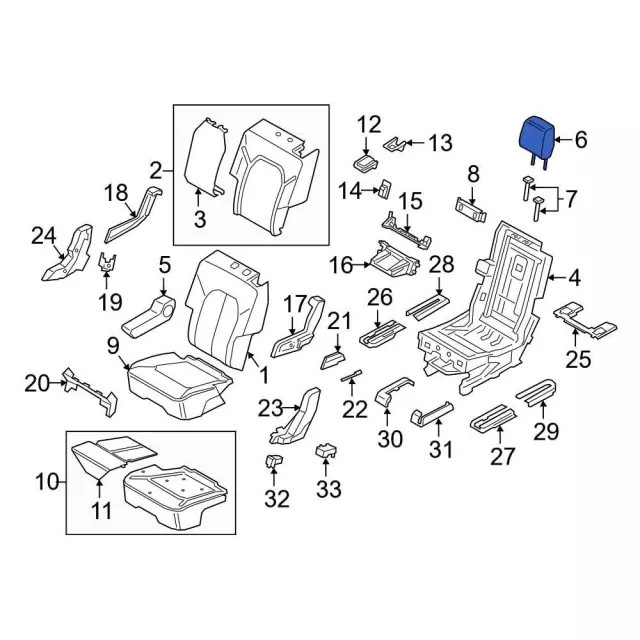 Genuine Headrest LL1Z-78611A08-AD