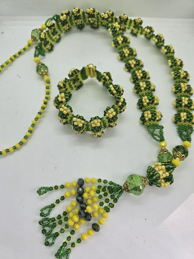 Set de collar e idde orisha Orula Deluxe Tejido