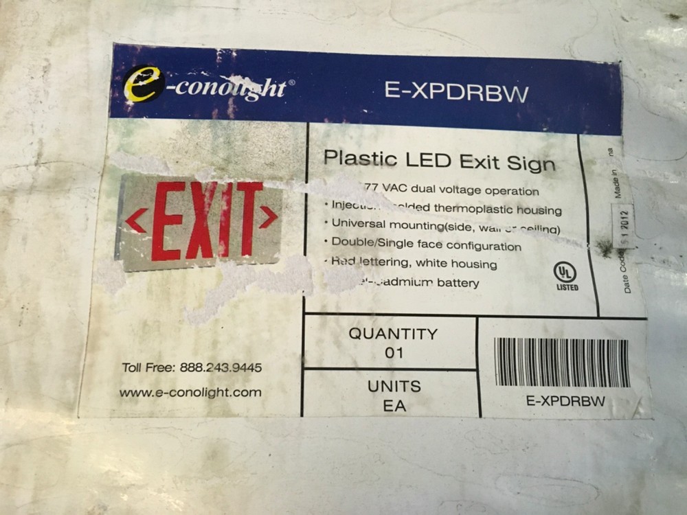Econolight E-XPDRBW LED White Exit Sign