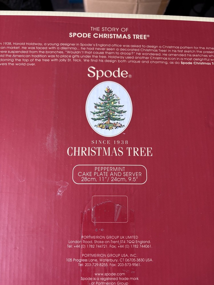 SPODE Christmas Tree Cake Plate & Server Exquisite