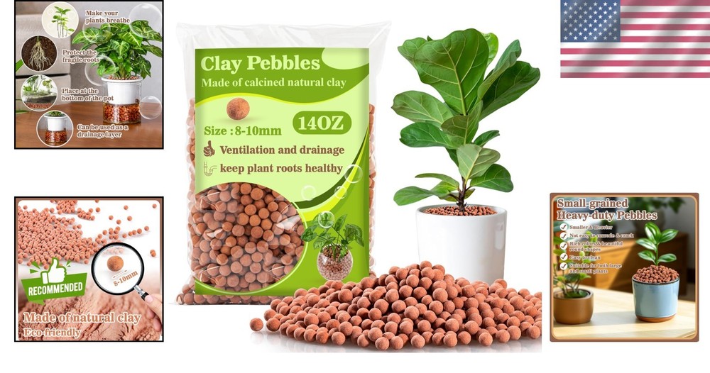 4 OZ Clay Pebbles for Plant Drainage & Decoration - Hydroponics Solution