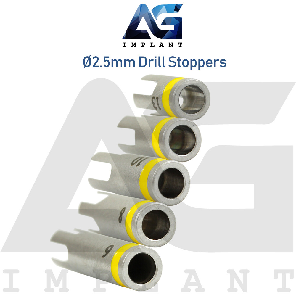 5 Drill Stoppers Ø2.5mm & Drill Set External Irrigation Sur gical Dental Tool