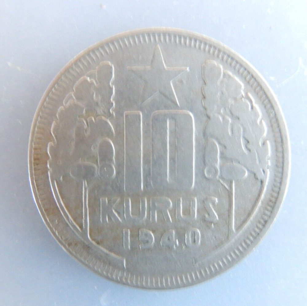 1940 Turkey 10 Kurus KM#863