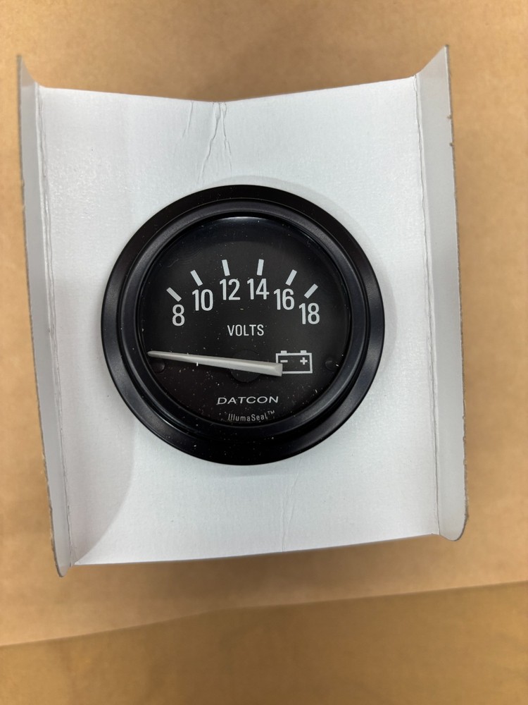 Datcon 104232 Replacement Voltmeter 8-18 VDC Black Meter