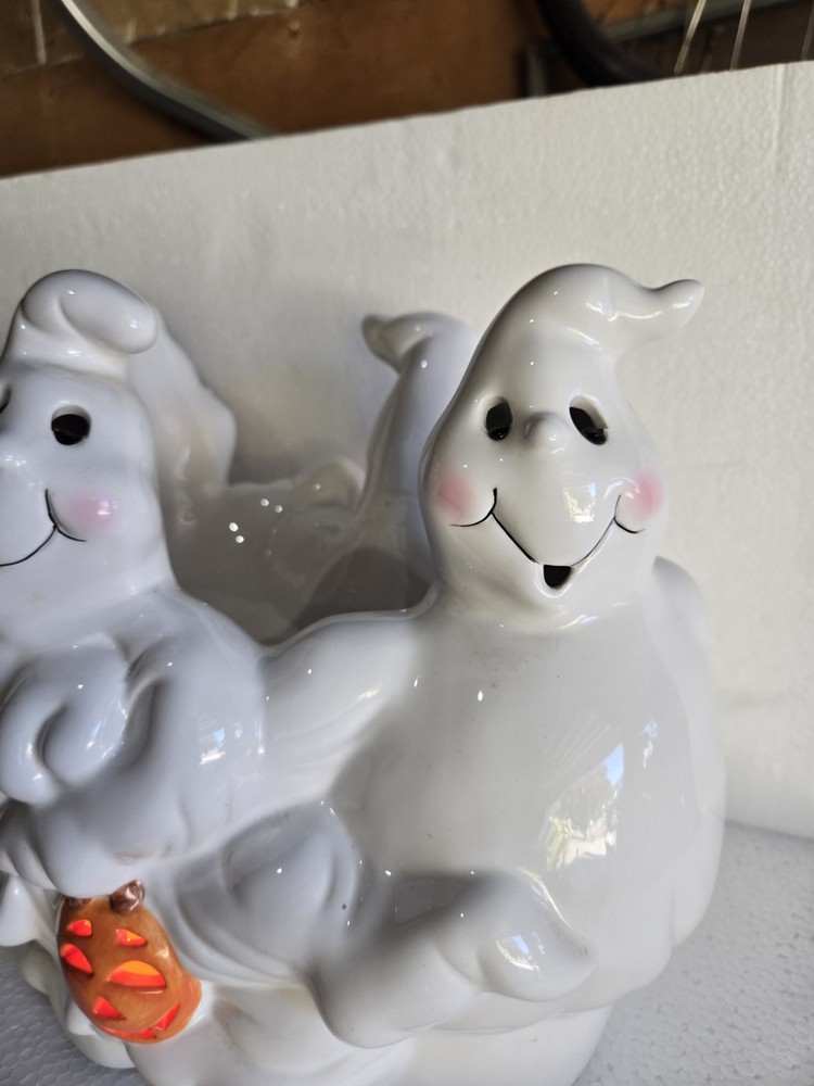 Ceramic Glass Ghost Halloween Light Tested Works