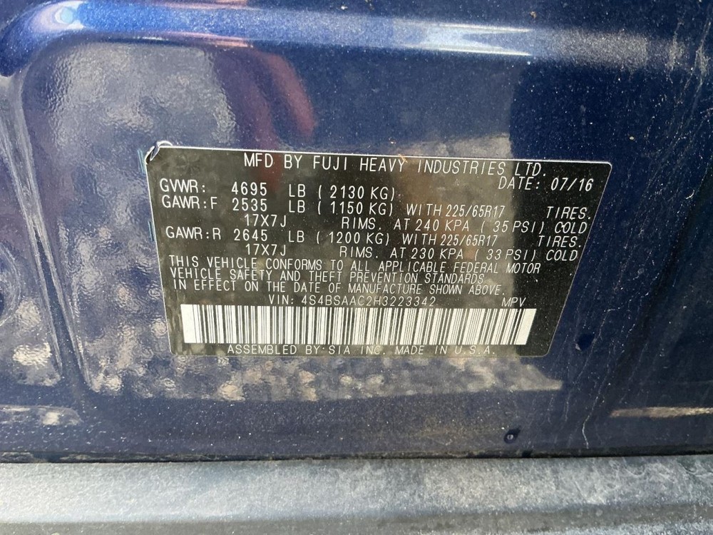 LEGACY 2017 Glove Box 4963215