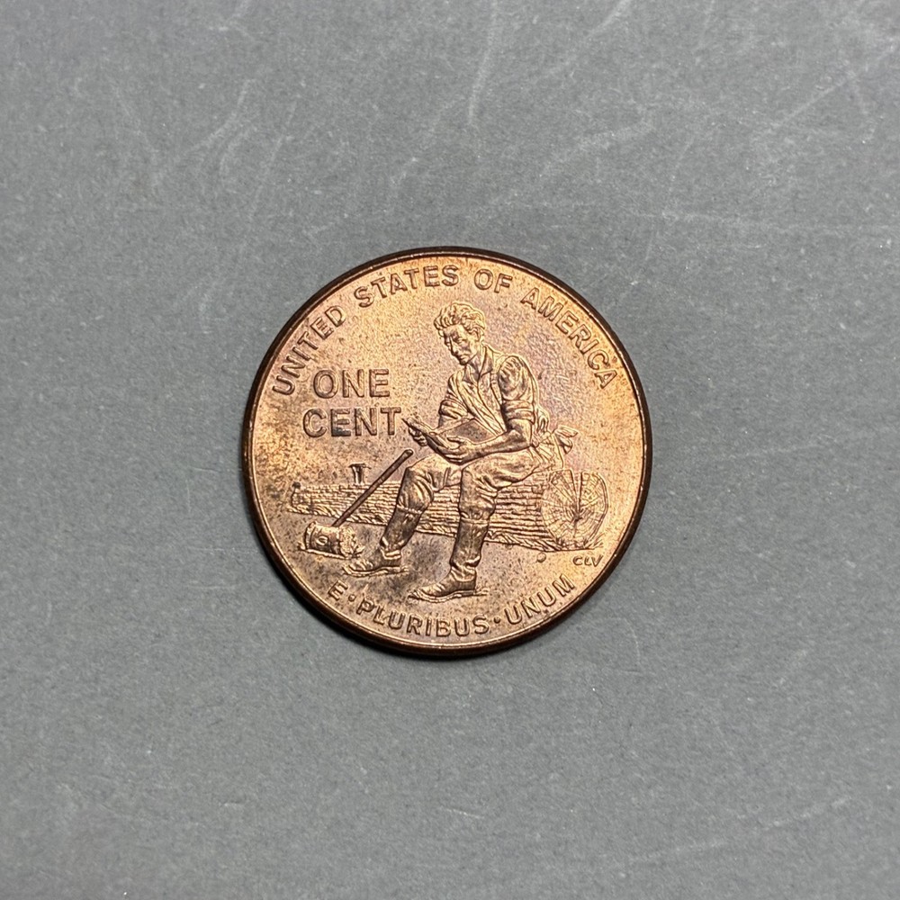 2009 PENNY NO MINT MARK SITTING ON A LOG CIRCULATED