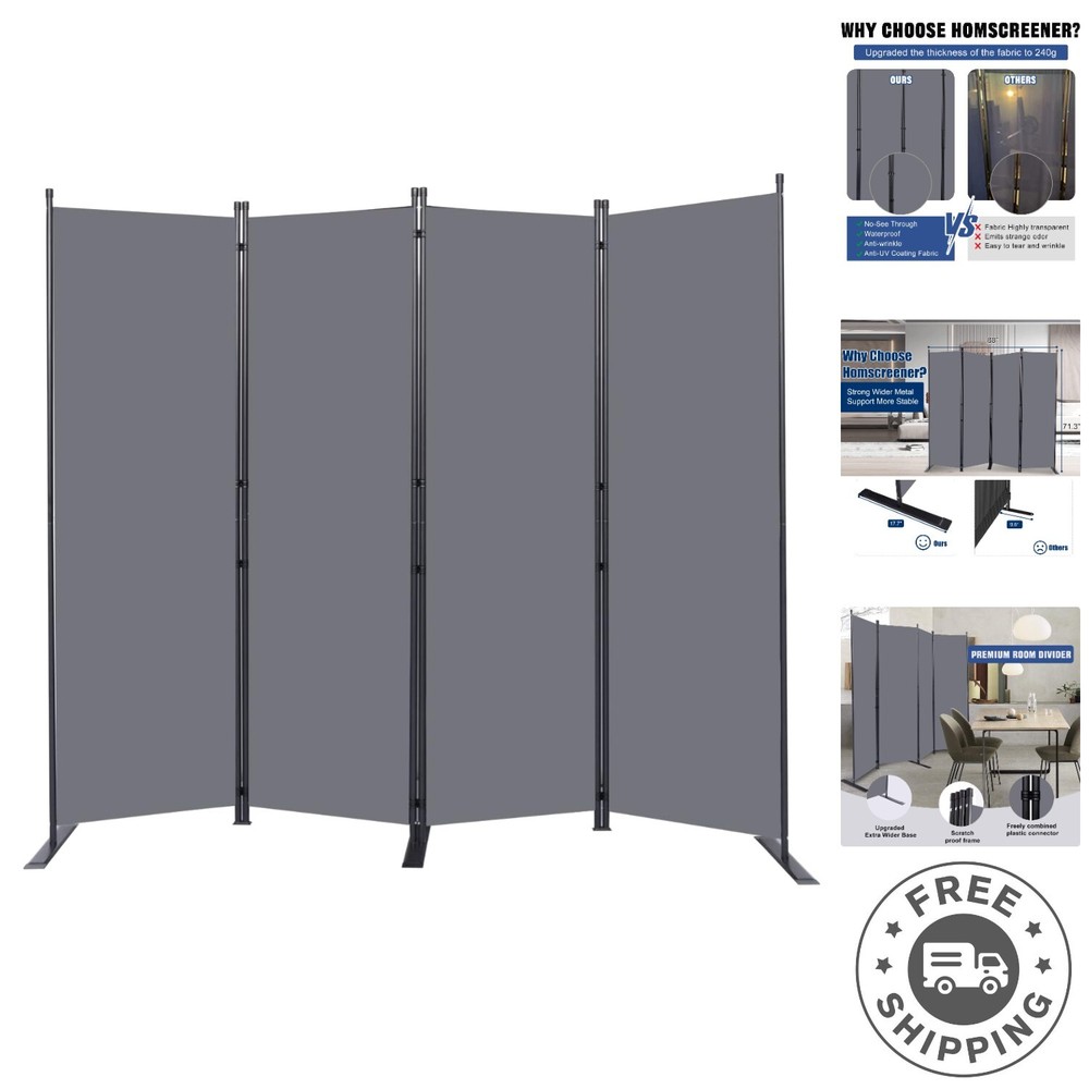 Adjustable Room Partition - Foldable 88'' Wide Divider for Efficient Space Use